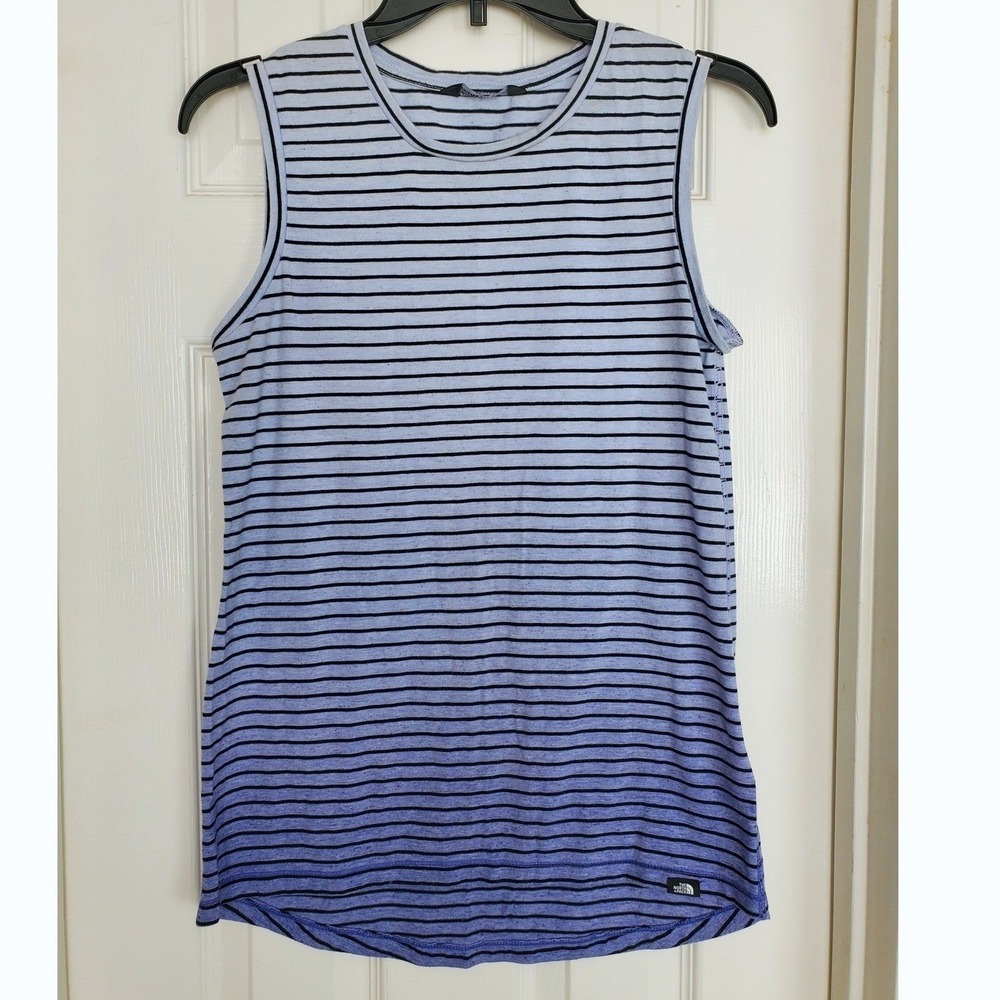 The North Face Cotton Flax Tank Top Blue Ombre Striped Activewear Hiking XS